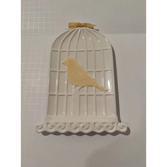 Yellow Bird in a Cage Ceramic by Grasslands Road - Picture 1 of 7